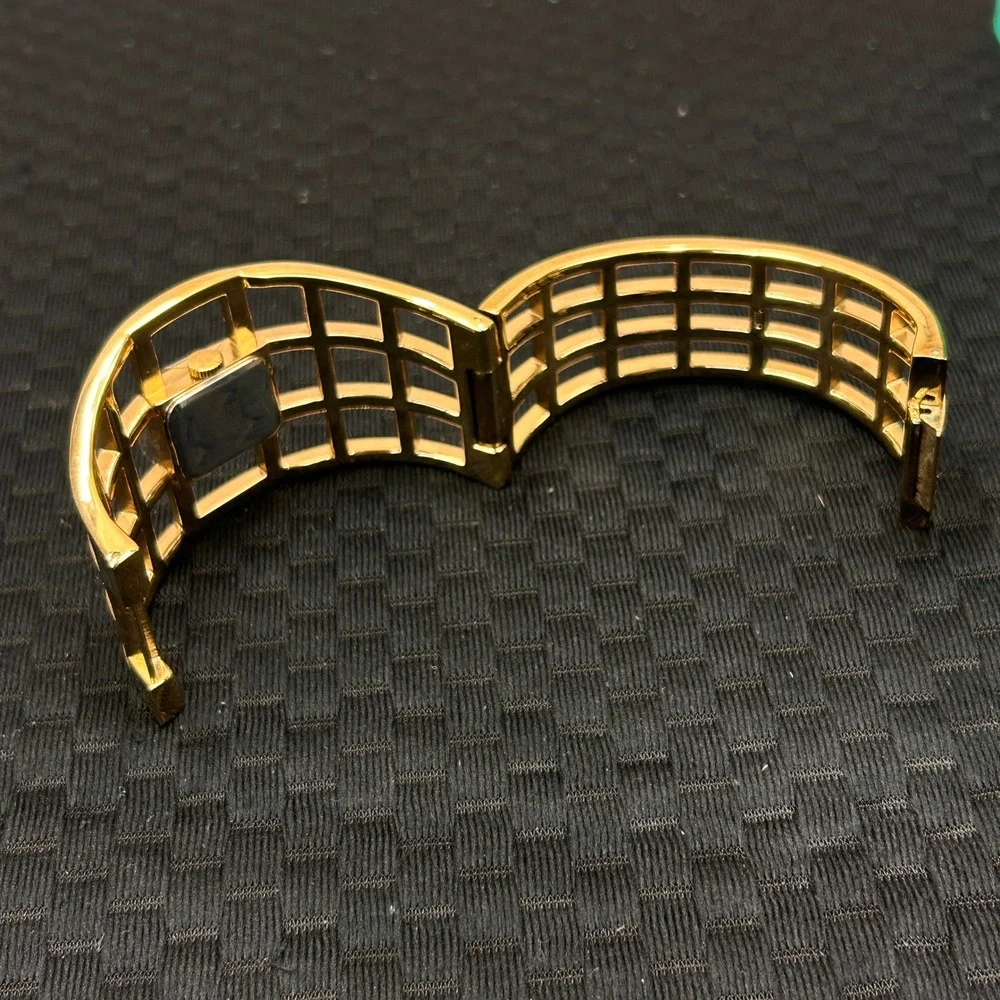 Anne Klein New York Gold Tone Cage Cuff Watch Swiss‎ 732S/2 12/1326 Never Worn